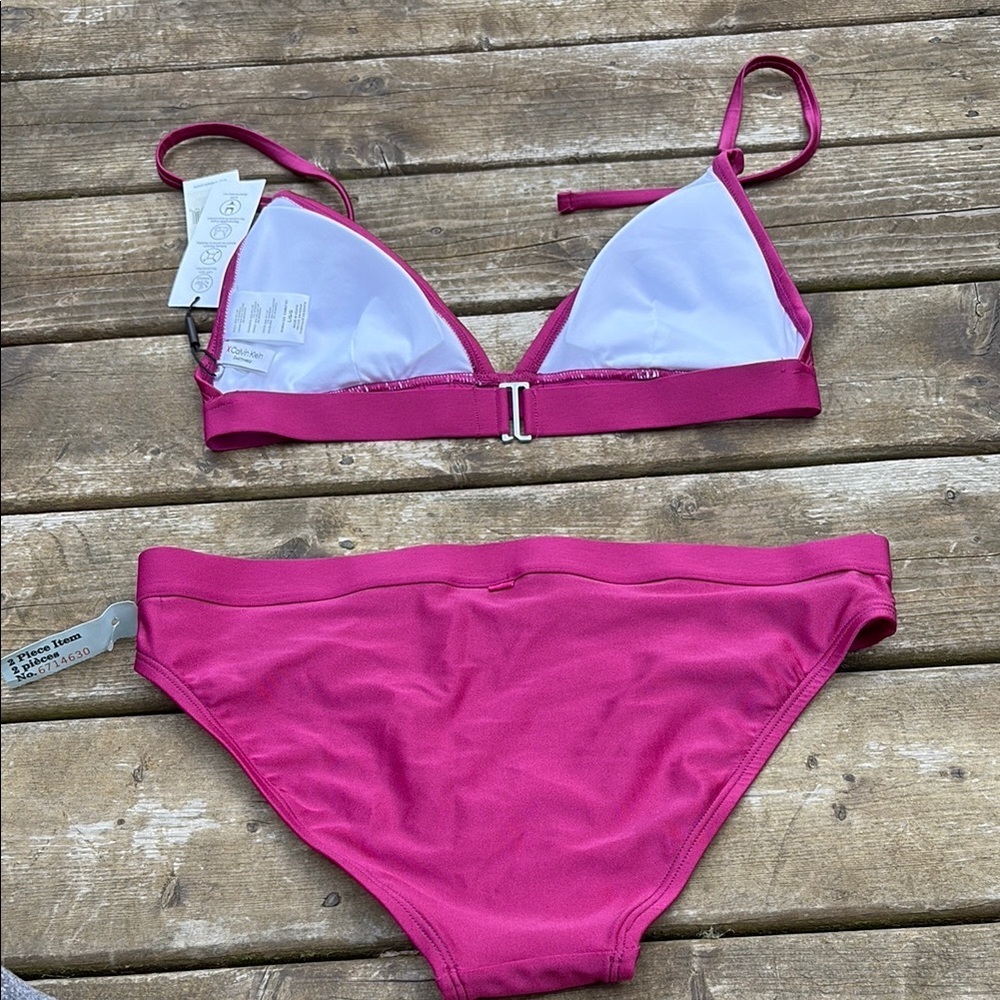NWT Calvin Klein Fuchsia Bikini Set size L - Picture 9 of 14